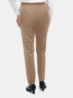 Goldner Damen Stoffhosen - Kurzgröße in beige
