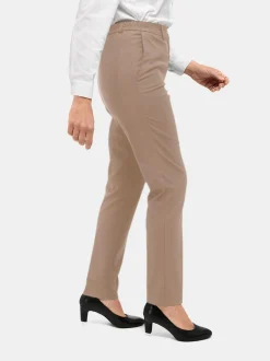 Goldner Damen Stoffhosen - Kurzgröße in beige