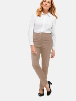 Goldner Damen Stoffhosen - Kurzgröße in beige