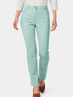 Goldner Damen Stoffhosen - Kurzgröße in grün