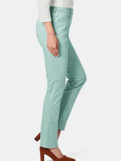 Goldner Damen Stoffhosen - Kurzgröße in grün