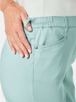 Goldner Damen Stoffhosen - Kurzgröße in grün