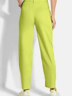 Goldner Damen Stoffhosen - Kurzgröße in grün
