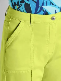 Goldner Damen Stoffhosen - Kurzgröße in grün