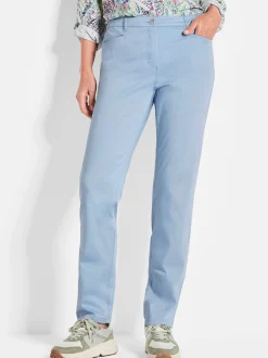 Goldner Damen Stoffhosen - Kurzgröße in hellblau