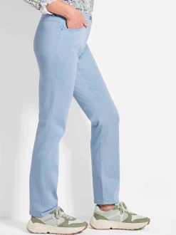 Goldner Damen Stoffhosen - Kurzgröße in hellblau