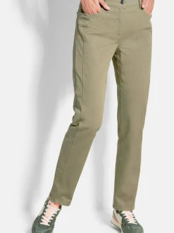 Goldner Damen Stoffhosen - Kurzgröße in khaki
