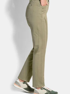Goldner Damen Stoffhosen - Kurzgröße in khaki