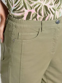 Goldner Damen Stoffhosen - Kurzgröße in khaki