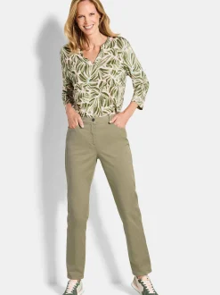 Goldner Damen Stoffhosen - Kurzgröße in khaki