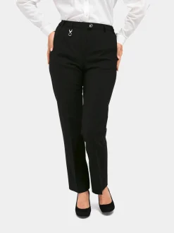 Goldner Damen Stoffhosen - Kurzgröße in schwarz