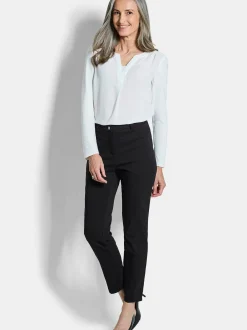 Goldner Damen Stoffhosen - Kurzgröße in schwarz