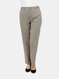Goldner Damen Stoffhosen - Kurzgröße in taupe