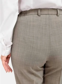 Goldner Damen Stoffhosen - Kurzgröße in taupe