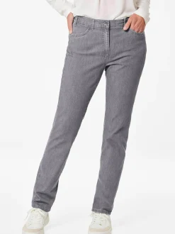 Goldner Damen Stretchjeans in grau
