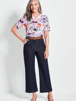 Goldner Damen Stretchjeans in marine