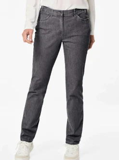 Goldner Damen Stretchjeans in schwarz