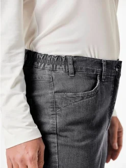 Goldner Damen Stretchjeans in schwarz