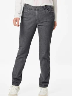 Goldner Damen Stretchjeans in schwarz