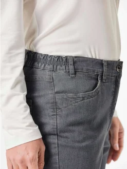 Goldner Damen Stretchjeans in schwarz