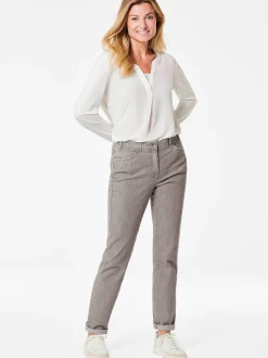 Goldner Damen Stretchjeans in taupe
