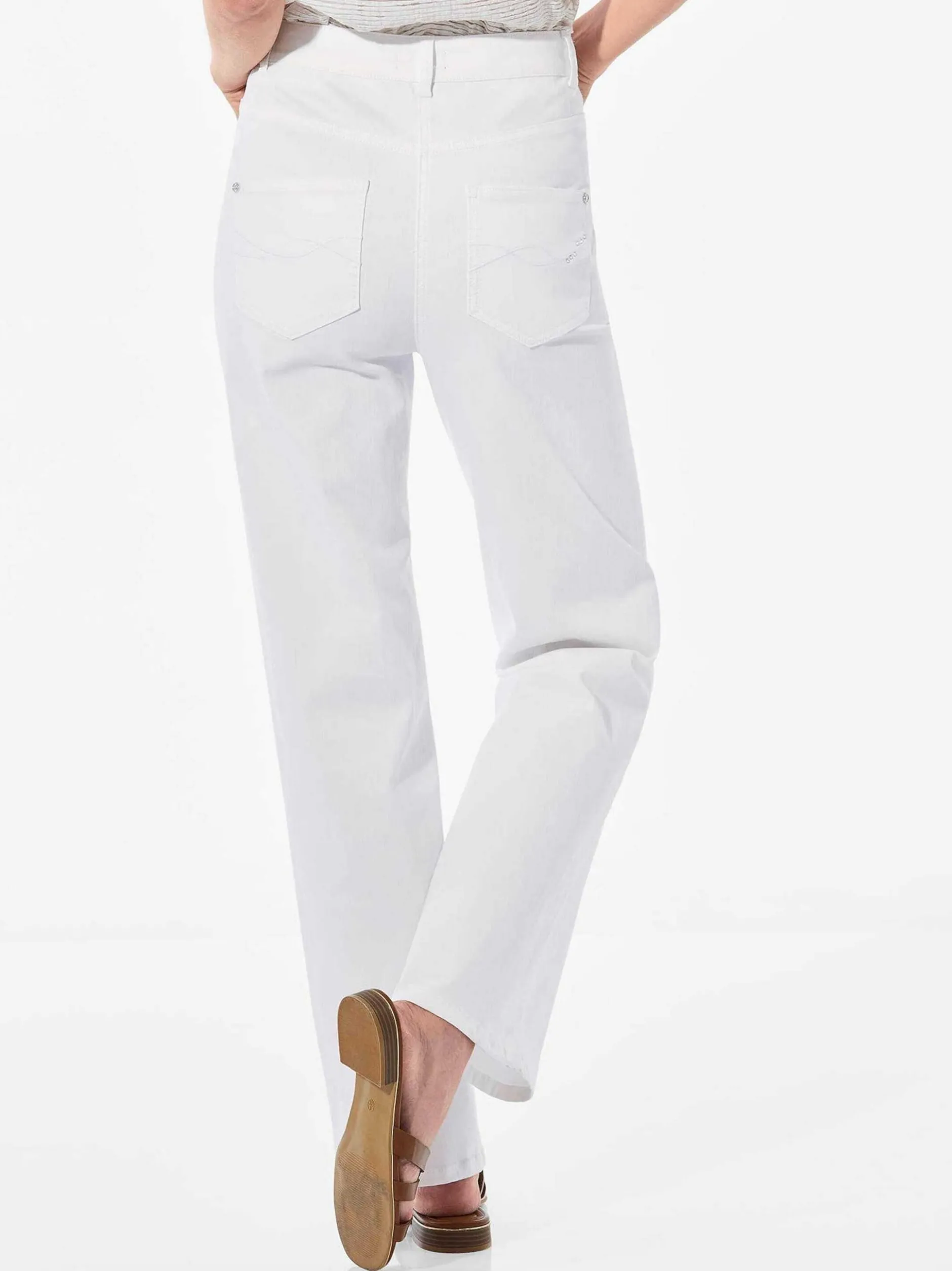 Goldner Damen Stretchjeans in weiß