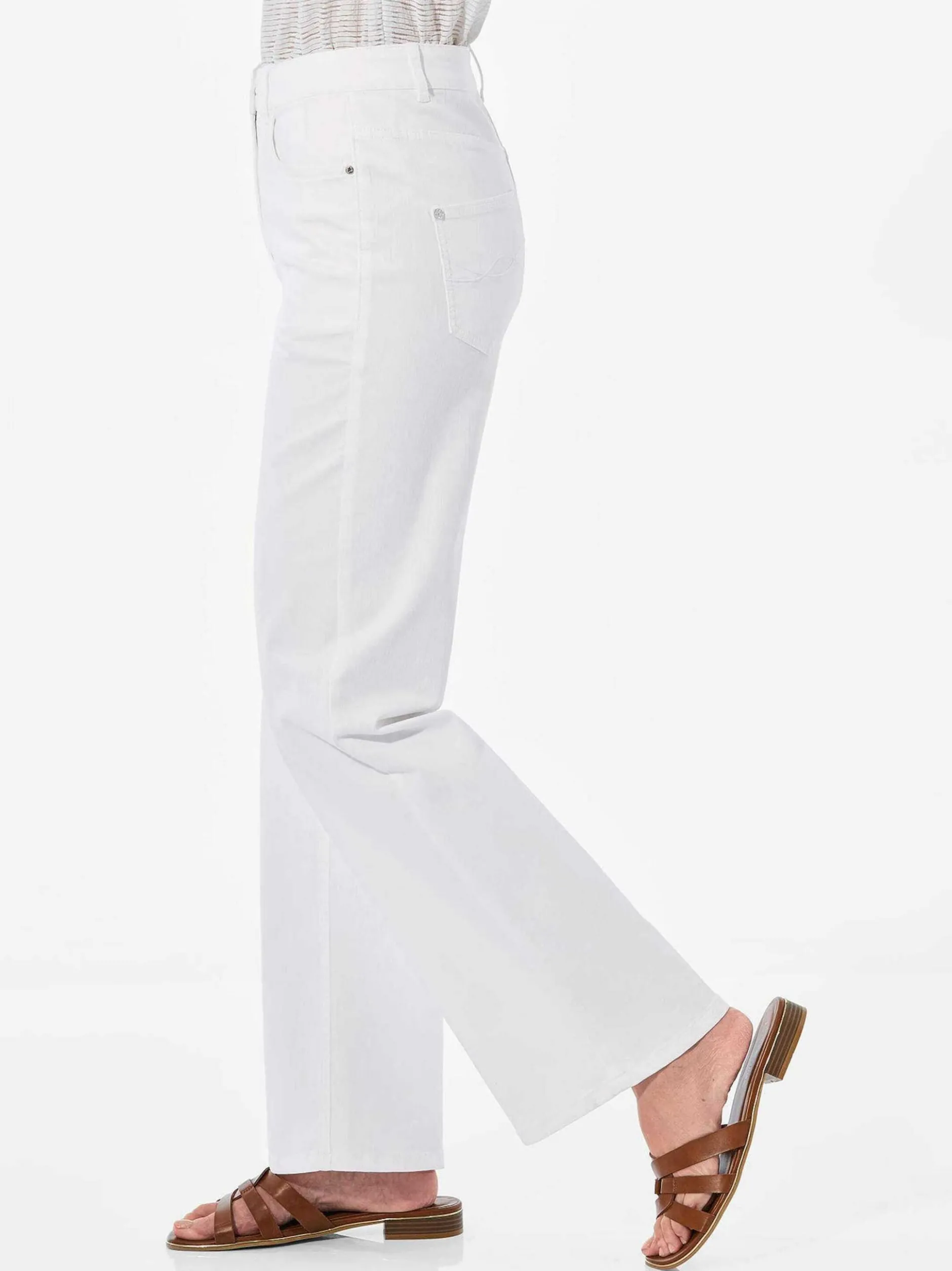 Goldner Damen Stretchjeans in weiß