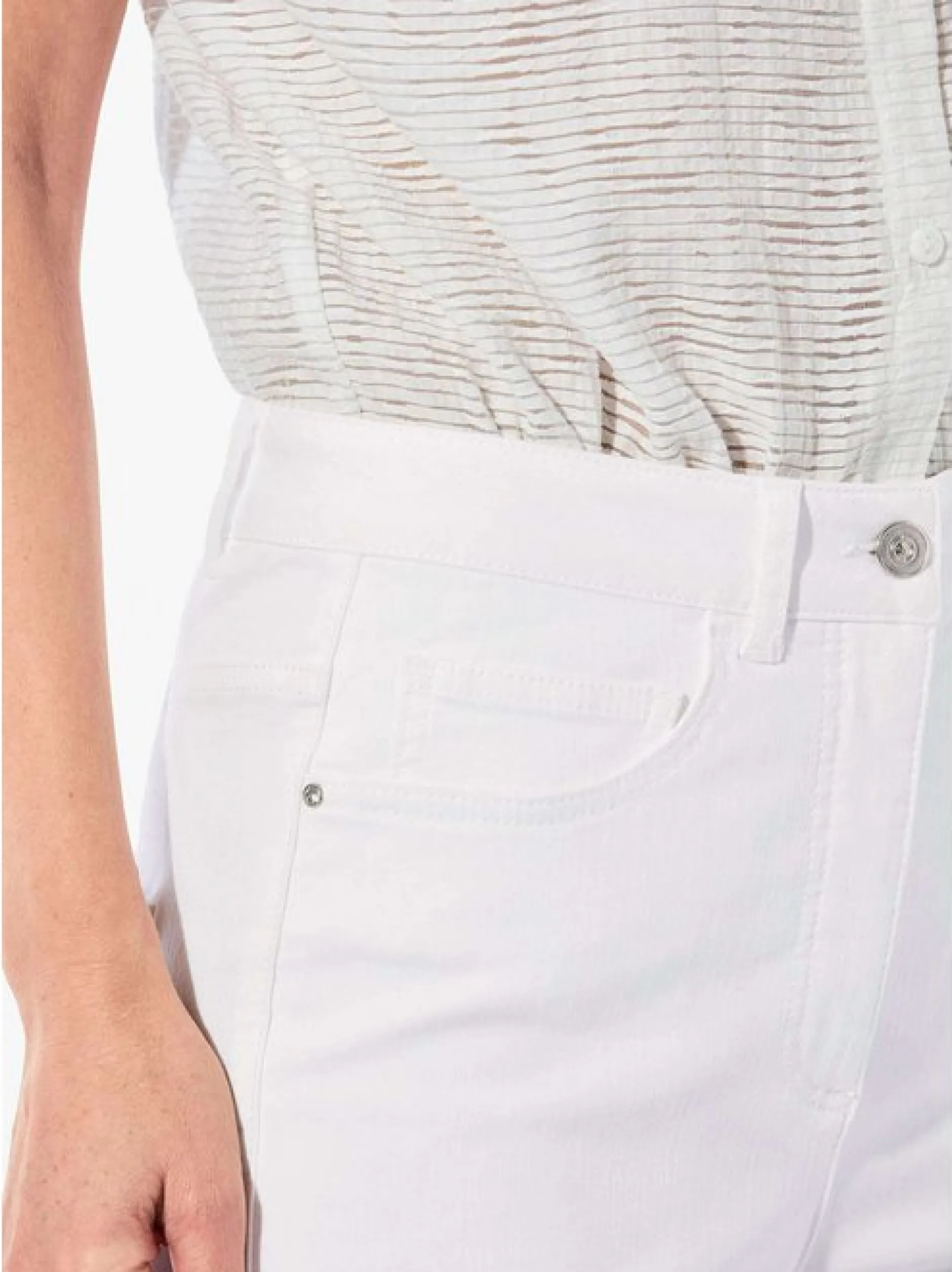 Goldner Damen Stretchjeans in weiß