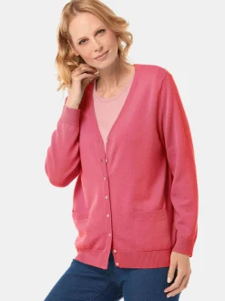 Goldner Damen Strickjacken in pink - Ärmel: langarm