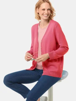 Goldner Damen Strickjacken in pink - Ärmel: langarm