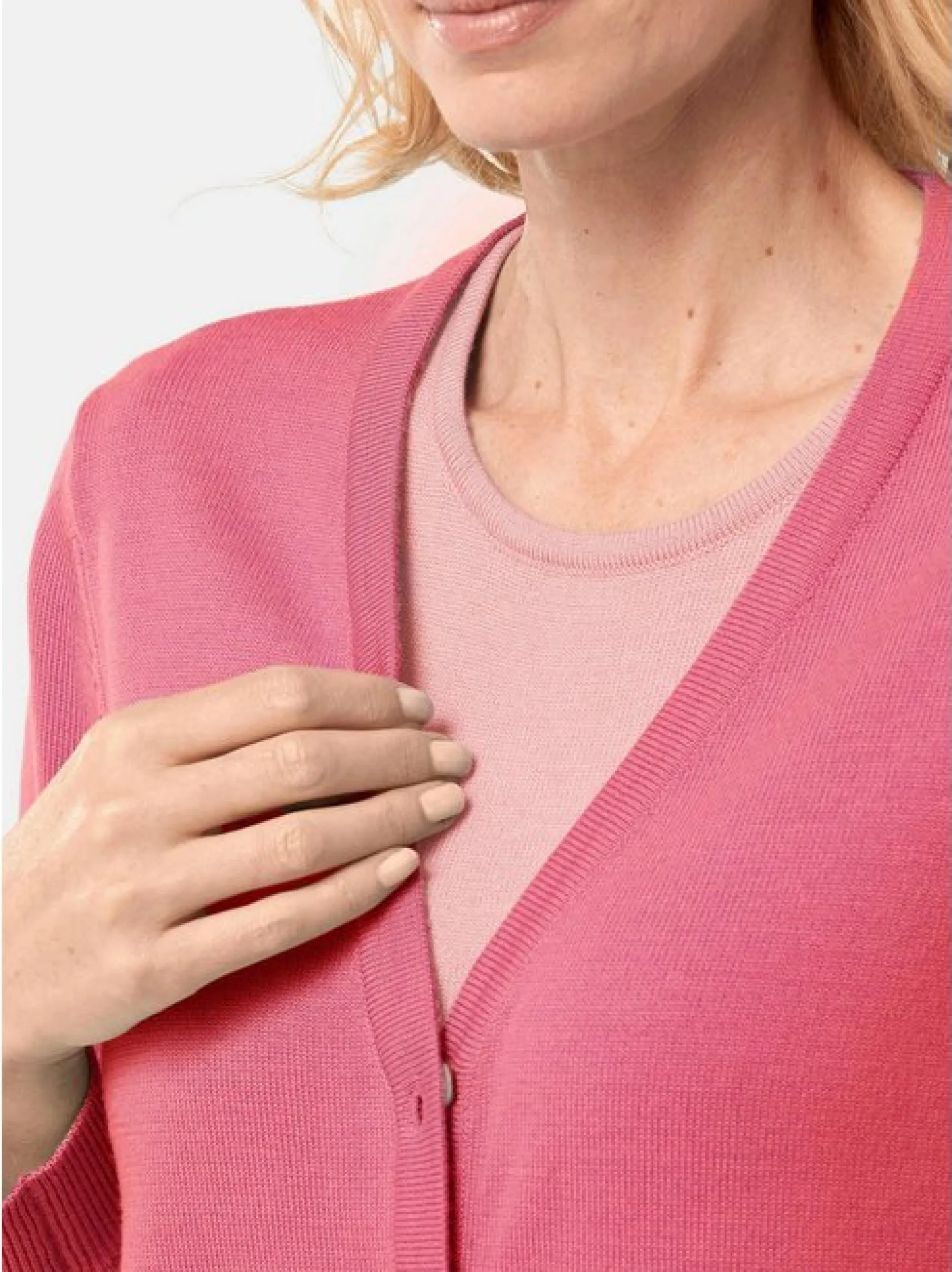 Goldner Damen Strickjacken in pink - Ärmel: langarm