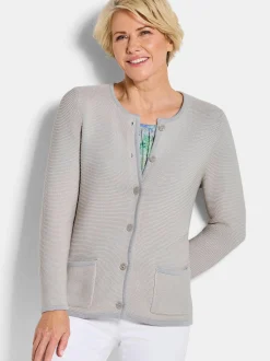 Goldner Damen Strickjacken - Kurzgröße in beige
