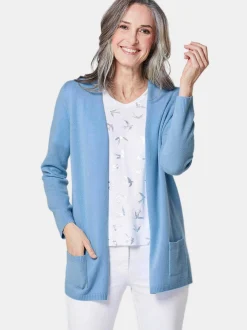 Goldner Damen Strickjacken - Kurzgröße in blau