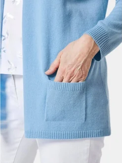 Goldner Damen Strickjacken - Kurzgröße in blau