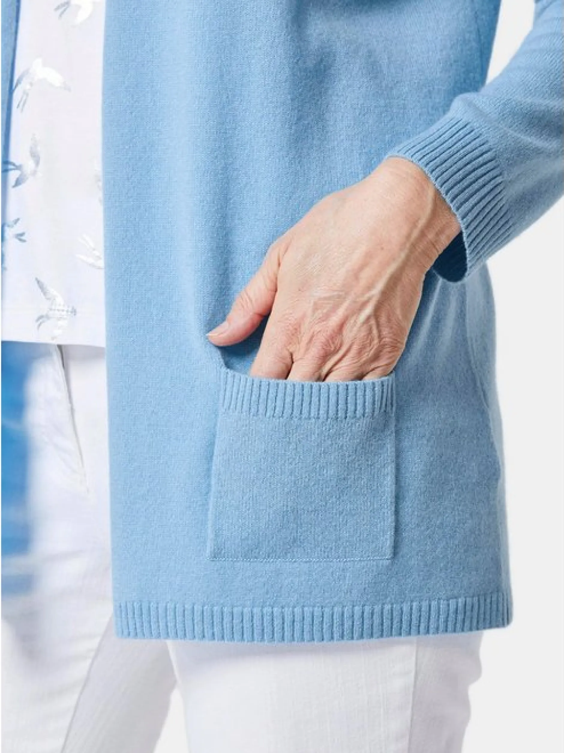 Goldner Damen Strickjacken - Kurzgröße in blau