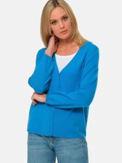 Goldner Damen Strickjacken - Kurzgröße in blau