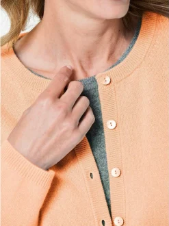 Goldner Damen Strickjacken - Kurzgröße in orange