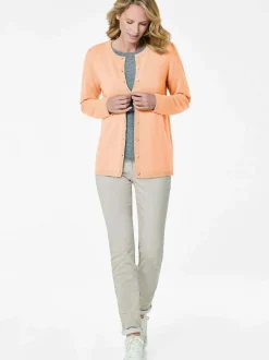 Goldner Damen Strickjacken - Kurzgröße in orange