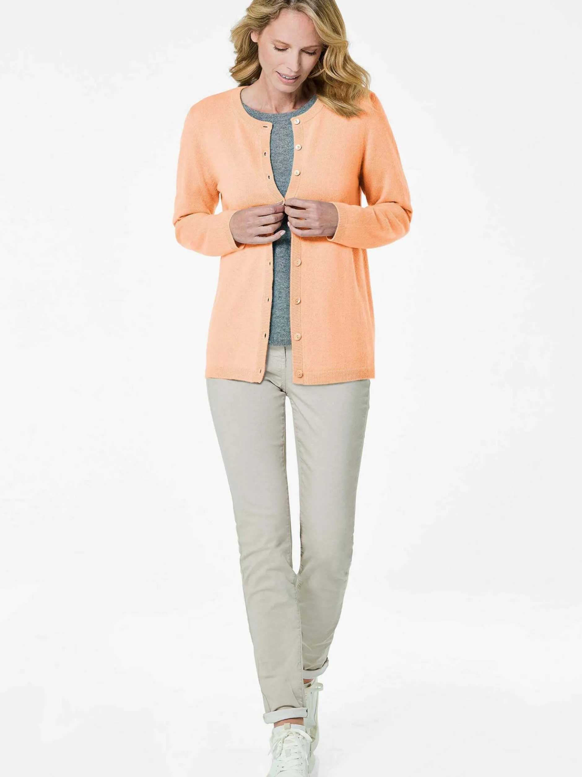 Goldner Damen Strickjacken - Kurzgröße in orange