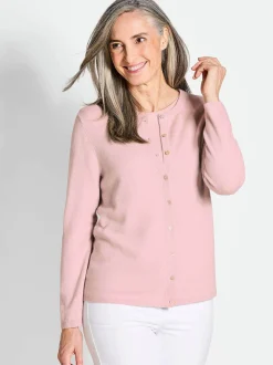 Goldner Damen Strickjacken - Kurzgröße in rosa