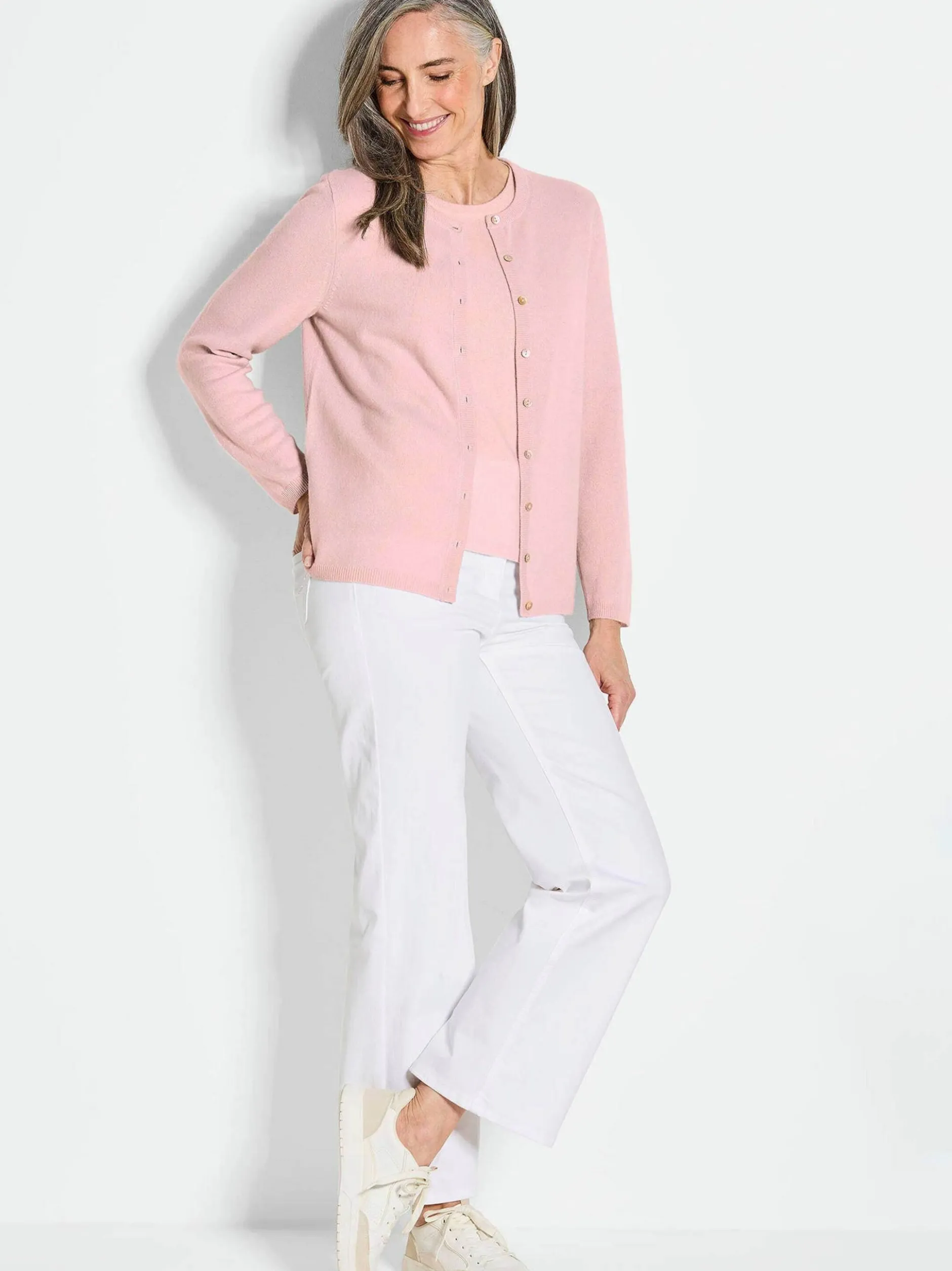 Goldner Damen Strickjacken - Kurzgröße in rosa