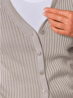 Goldner Damen Strickjacken - Kurzgröße in taupe