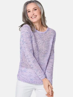 Goldner Damen Strickpullover in flieder - Ärmel: langarm