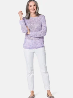 Goldner Damen Strickpullover in flieder - Ärmel: langarm