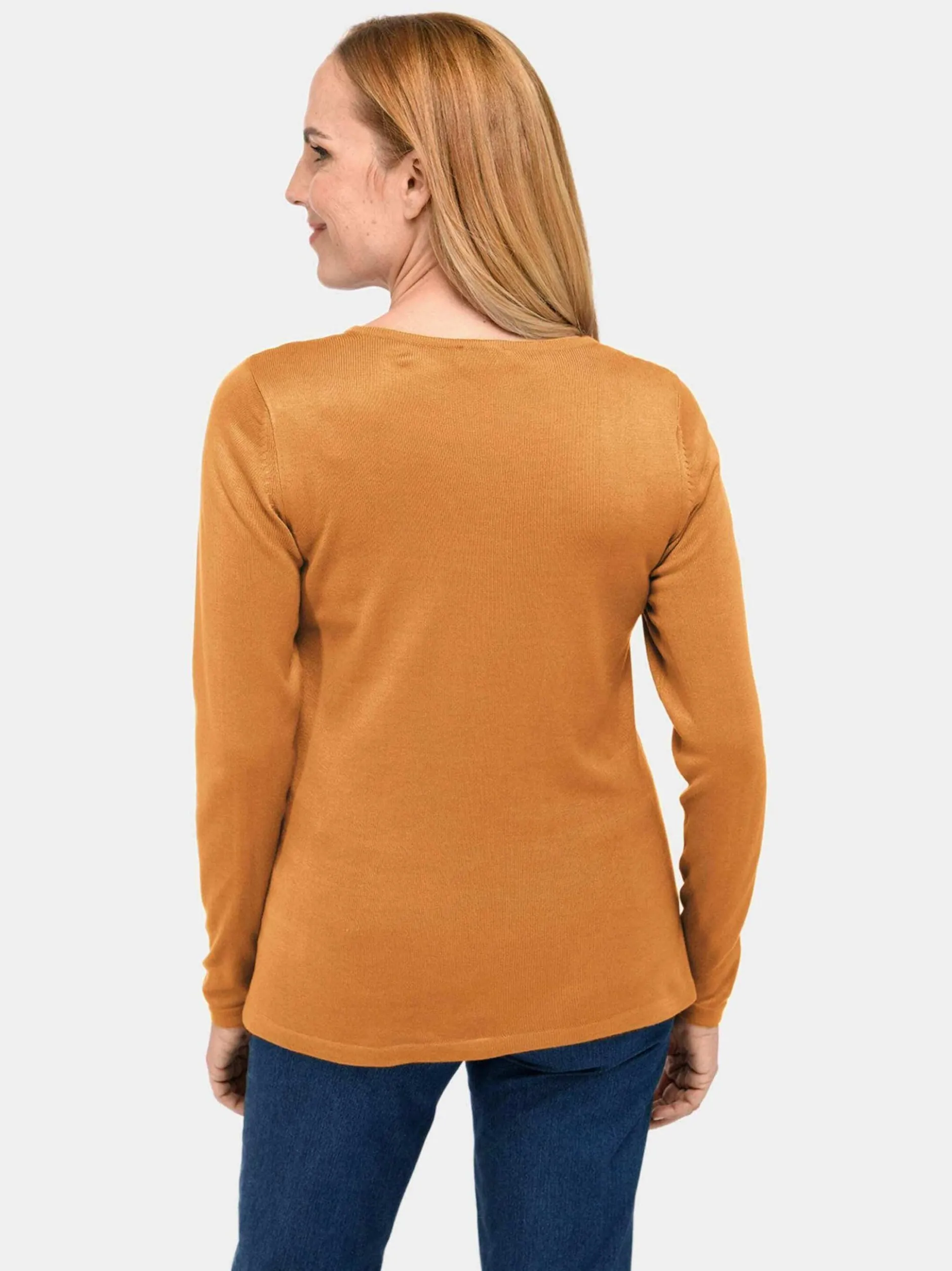 Goldner Damen Strickpullover in gelb - Ärmel: langarm