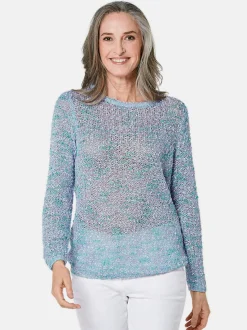 Goldner Damen Strickpullover in hellblau