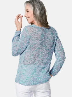 Goldner Damen Strickpullover in hellblau
