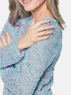 Goldner Damen Strickpullover in hellblau