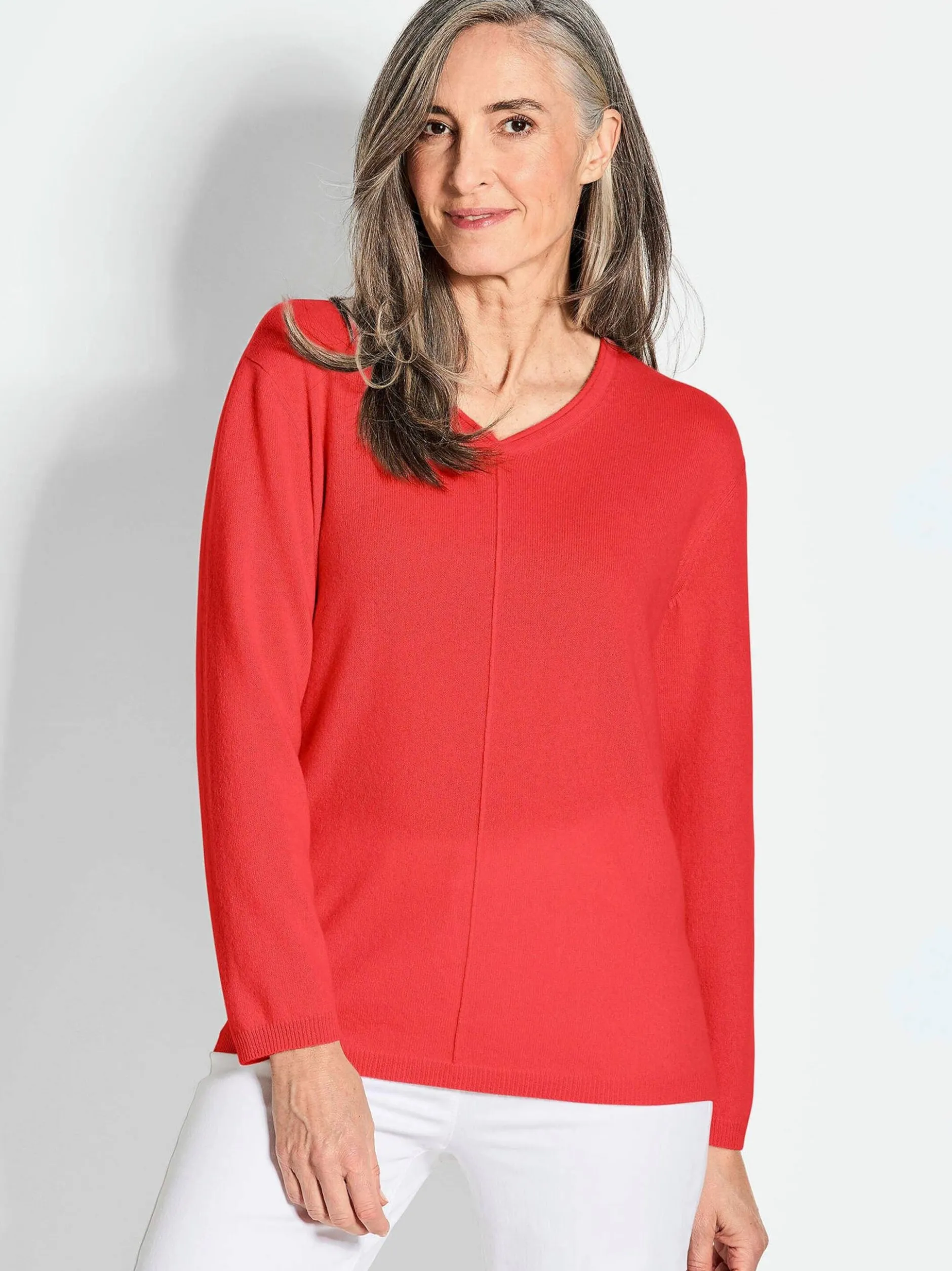 Goldner Damen Strickpullover in koralle - Ärmel: langarm