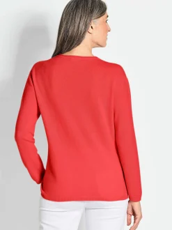 Goldner Damen Strickpullover in koralle - Ärmel: langarm